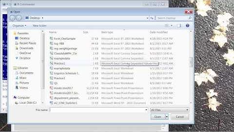 R Commander - Create and Import CSV File