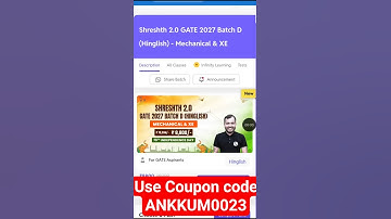 Shreshth 2.0 Gate 2027 Mechanical & XE #pwcouponcode #pw #gate2027  #maximumdiscountcouponcode