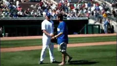 President Bryant Aplass throws out the First Pitch