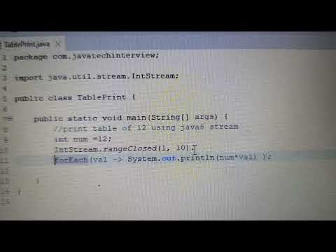 print table of any number using java 8 @javatechinterview #java8stream
