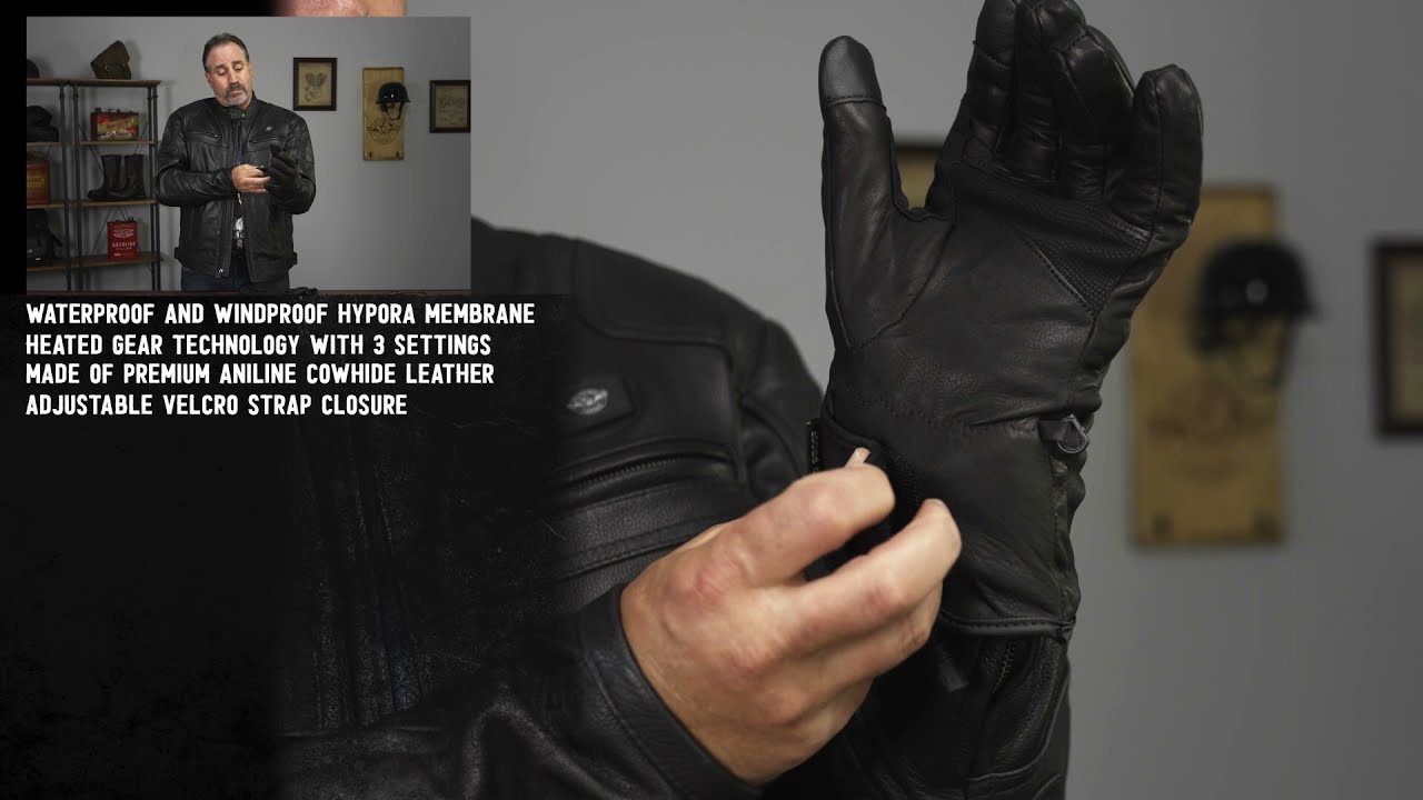 Milwaukee Leather MG7513 Men's Black ‘Heated’ Gauntlet Waterproof