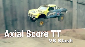 Axial Yeti Score Whips Traxxas Slash On Track