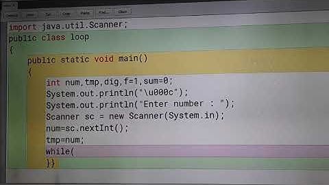 Special Number Program Bluej
