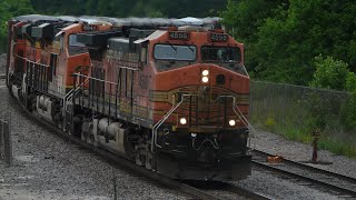 BNSF Cottonseed Train at Notch 8 up the BRUTAL Crystal City MO grade #trains #bnsf #railroad 