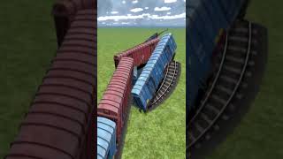 Massive Crazy Train Crossing At Unique Railroad Tracks 💥😱 Train Simulator BeamNG #shorts