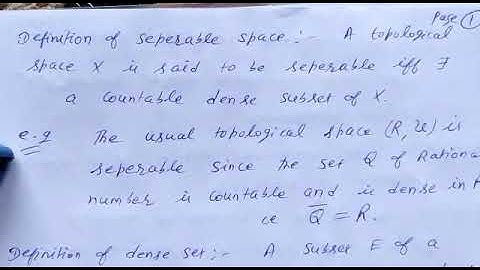 Separable space Topology