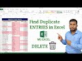 How to Find and Remove Duplicate Entries in Microsoft Excel | Find Duplicate Data in Excel