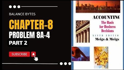 Problem 8A-4 [Part 2] | Chapter 8 | Meigs and Robert Accounting | by Prof. Muhammad Sufyan.