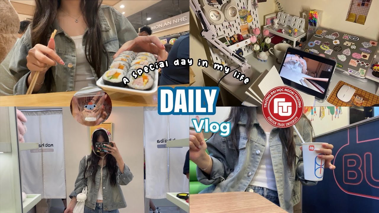 DAILY VLOG| Một ngày đi học ở FTU, sinh nhật tui, đi Aeon chơi, chụp ptbooth, ăn lotteria, unbox quà