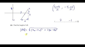 0580/21/M/J/21, (IGCSE), Paper 21, Q9 Straight Line Graphs, Midpoint, Length
