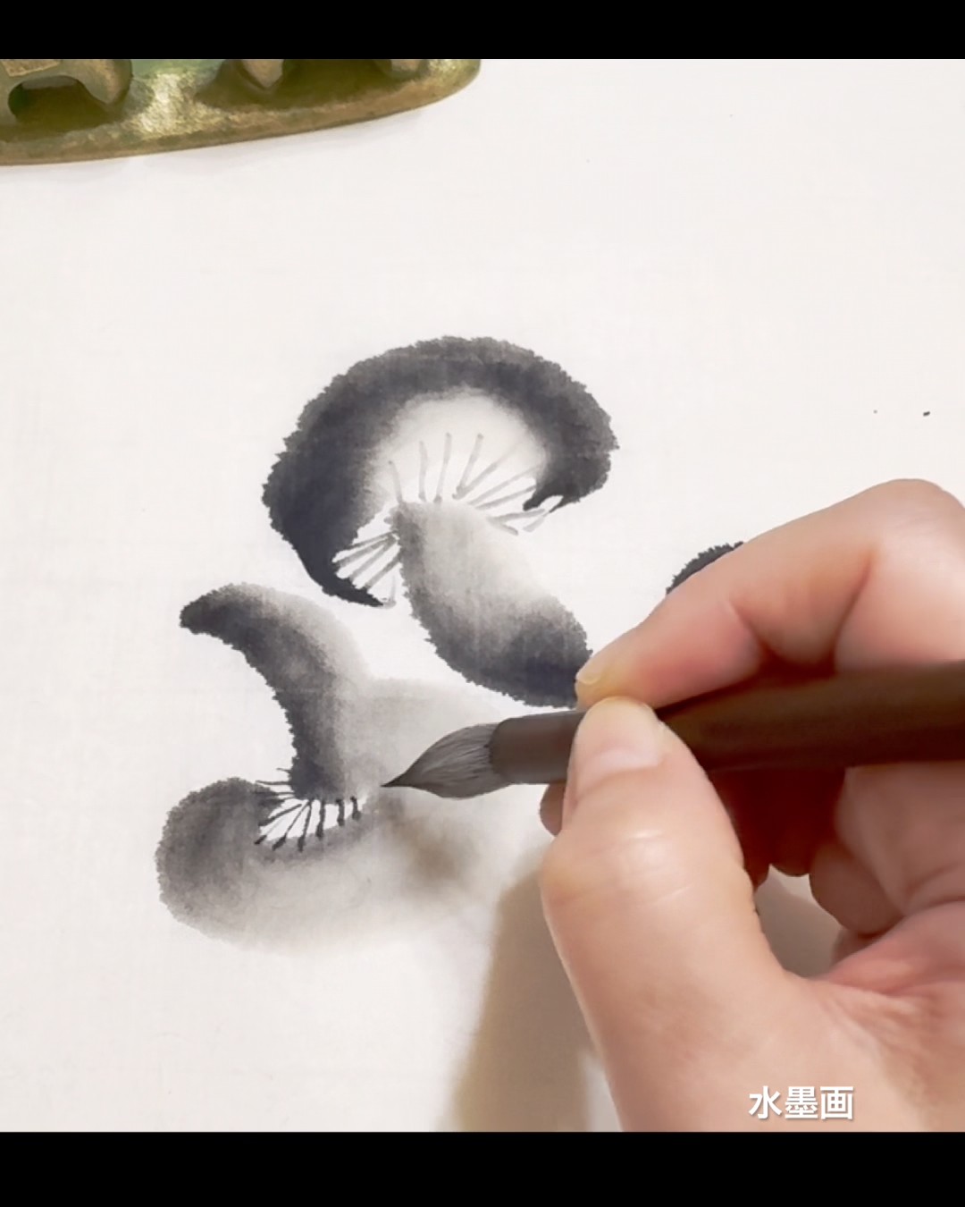 水墨画『しいたけ』 #inkpainting #timelapse #japan - YouTube