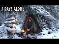 Finding Shelter in Snow! 3 Day WINTER Camping, Bushcraft Survival Shelter