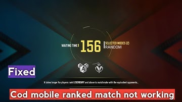 Cod mobile ranked match not working  fixed