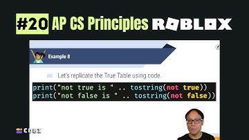 [AP CS Principles Roblox] Logical Operators - not