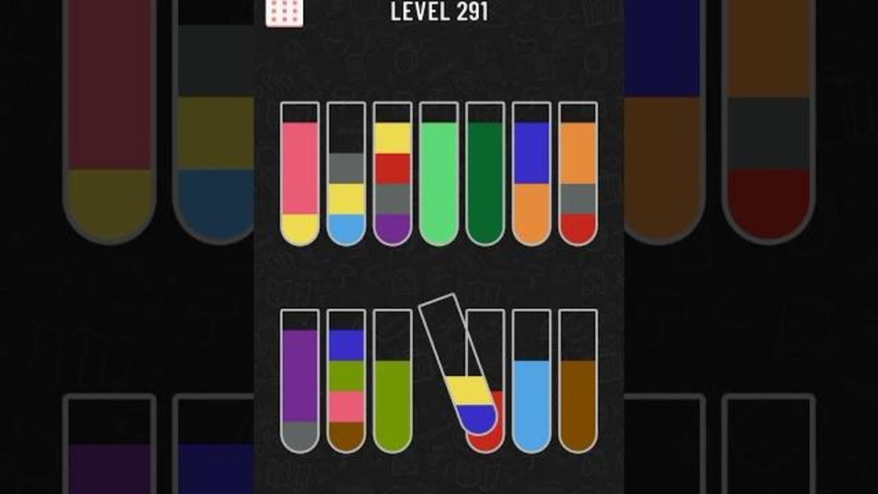 water sort color puzzle level 291 gameplay walkthrough solution