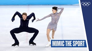🇺🇸 Madison Chock & Evan Bates Take on 'Mimic the Sport' Challenge! 🫣