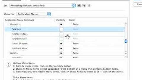 Photoshop CS3 Tutorial - Customizing Menus