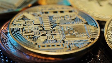 Close Up Shot Of Bitcoins Coins Isolated On Motherboard Background Crypto Currency 4k