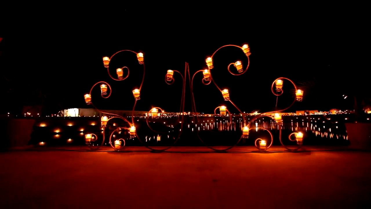 royal decoration , Candle decor  . the royal indian wedding