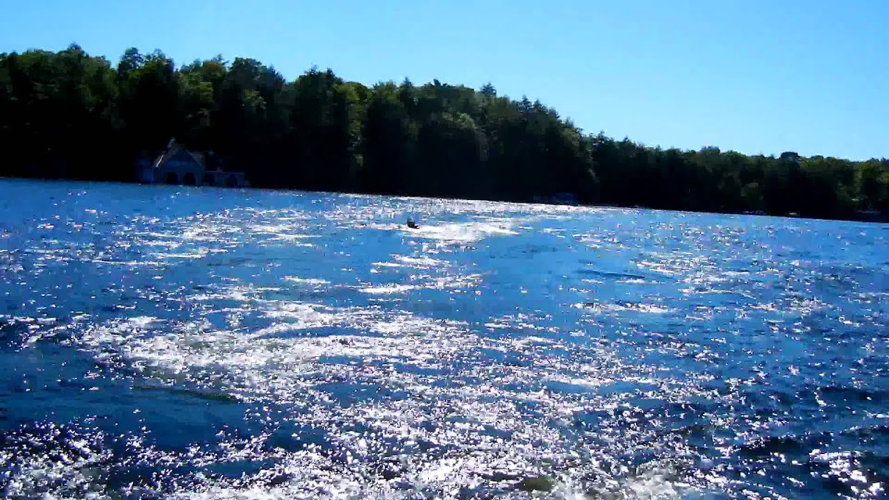 Tessa tandem Wakesurfing on Muskoka YouTube