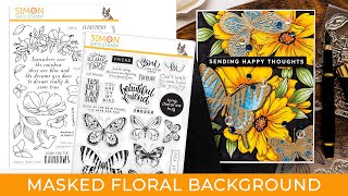 Copic Colored Floral Background with Masking