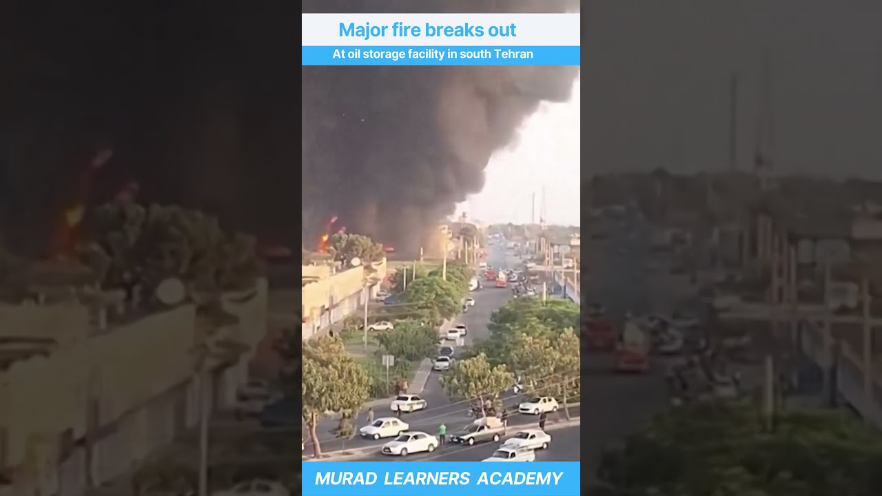 A massive fire has erupted at an oil storage facility in **south Tehran**