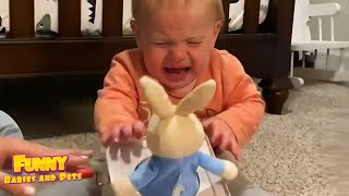 You Laugh You Lose 😜 Funny AFV Babies React with Toys | Funny Baby Videos
