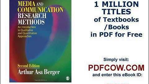 Media and Communication Research Methods An Introduction to Qualitative and Quantitative Approaches