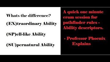 extraordinary vs spell like vs supernatural - Ability Types Rundown - Professor Phoenix Cram session