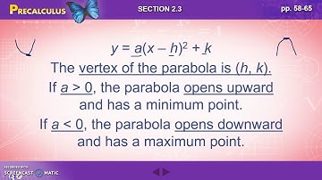 Pre-Calculus 2.3 Quadratic Functions