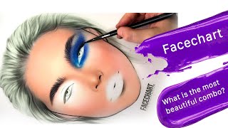 Mastering the Blue Smokey Eye on a Facechart | Perfect Color Combinations and Techniques