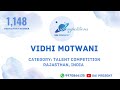 Participant no 1148  vidhi motwani  all in one ganesh and talent competition