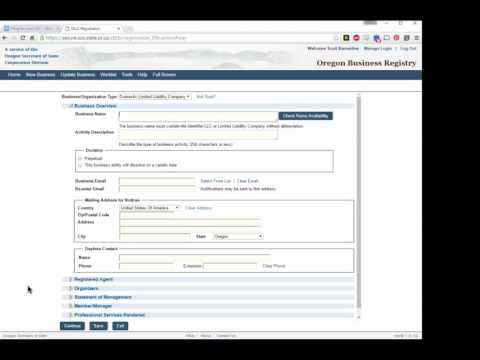 Comment déposer une LLC en Oregon en ligne