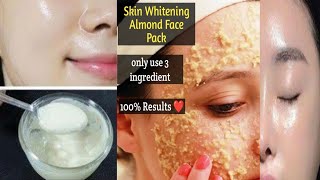 Skin whitening Almond Face pack For Summer |Glowing skin| Diy Face Mask |  @hsworld9995