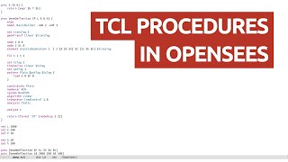OpenSees Basics - using tcl procedures