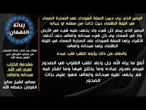 الله سبحانه وتعالى بصير يرى دبيب النملة السوداء على الصخرة الصماء في الليلة الظلماء ش صالح الفوزان 