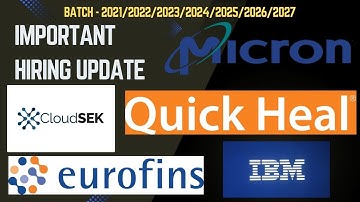 Micron, Quickheal , Cloudsek, IBM, Eurofins Hiring Updates | OFF Campus Drives Updates