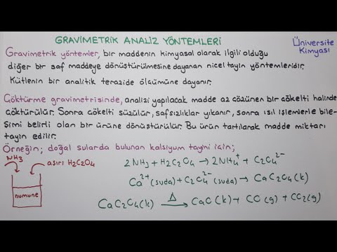 ANALİTİK KİMYA-Gravimetrik Analiz Yöntemleri-Gravimetrik Verilerden Sonuçların Hesaplanması 1