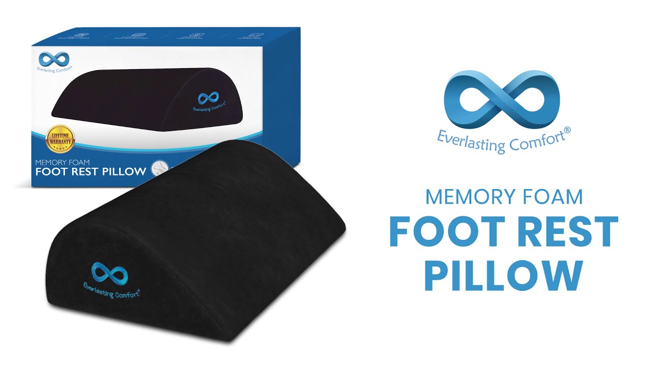 Everlasting Comfort Office Foot Rest Under Desk Ergonomic Memory Foam Foot  Pillow, Black 