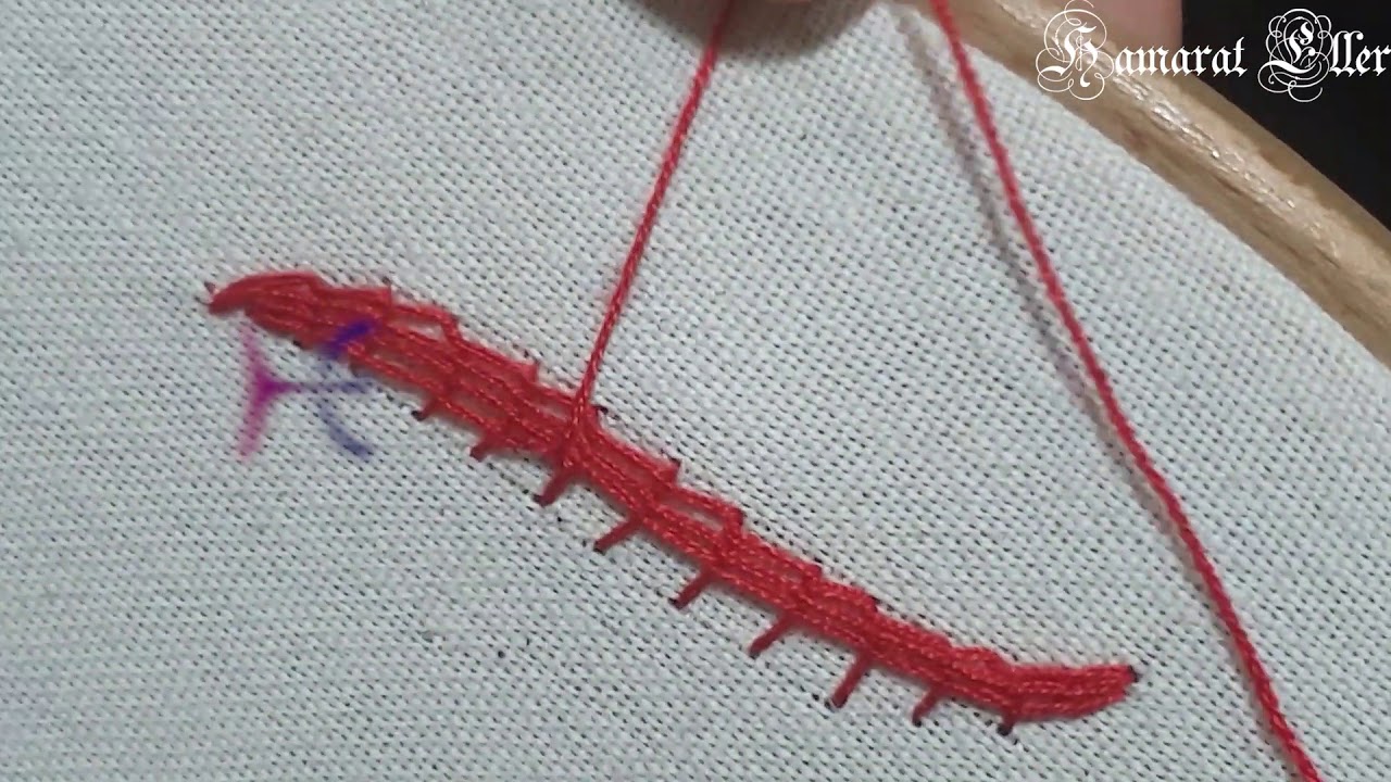 Sıralı İp Üzerine Kabarık Sarma - Basit Nakış İğneleri (Detaylı Anlatım)