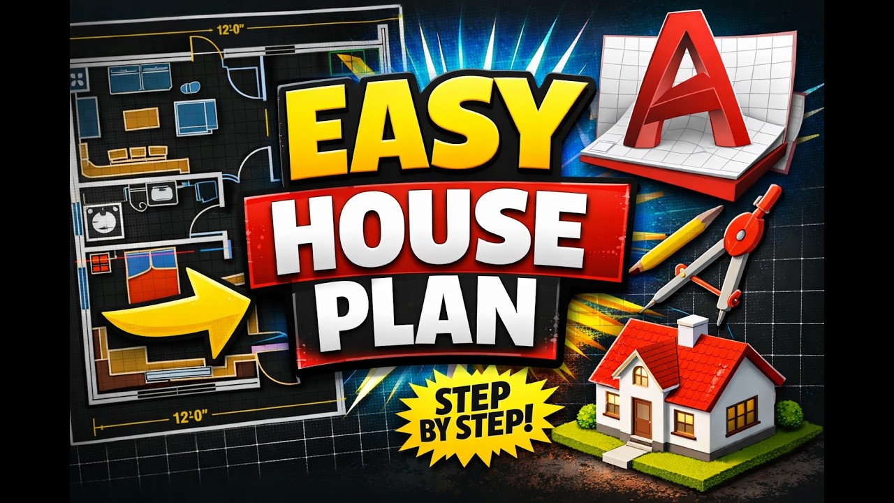 #AutoCAD #2D Practice Video-25 Simple #Floor #Plan - YouTube