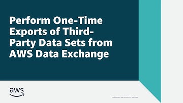 One-Time Exports of Third-Party Data Sets from AWS Data Exchange | Amazon Web Services