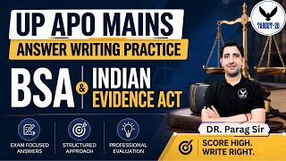 UP APO Mains Answer Writing Practice | BSA & Indian Evidence Act | Score High Strategy