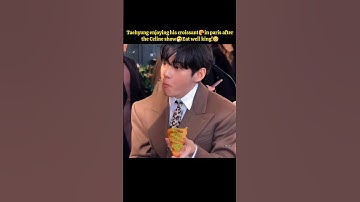 Taehyung enjoying his croissant🥐in paris after the Celine show🤧Eat well king!🥺#taehyung #shorts #bts