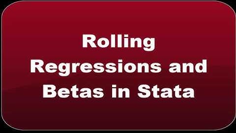 Rolling Window Regression | Fastest Rolling Betas | Stata