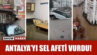 Antalyayı Sel Afeti Vurduvatandaşlar Evlerinde Mahsur Kaldı Araçlar Suya Gömüldü