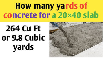 How many yards of concrete do i need for a 20×40 slab
