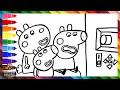 Dibuja y Colorea A Peppa Pig Divirtiéndose Con Sus Amigos 🐷🐑🫏 Dibujos Para Niños