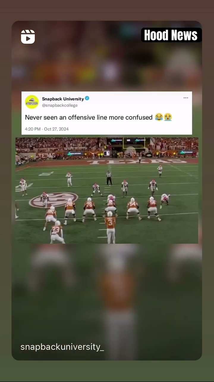 Never seen an offensive line more confused #hoodnews #texas #georgia #texasfootball #quinnewers #omg