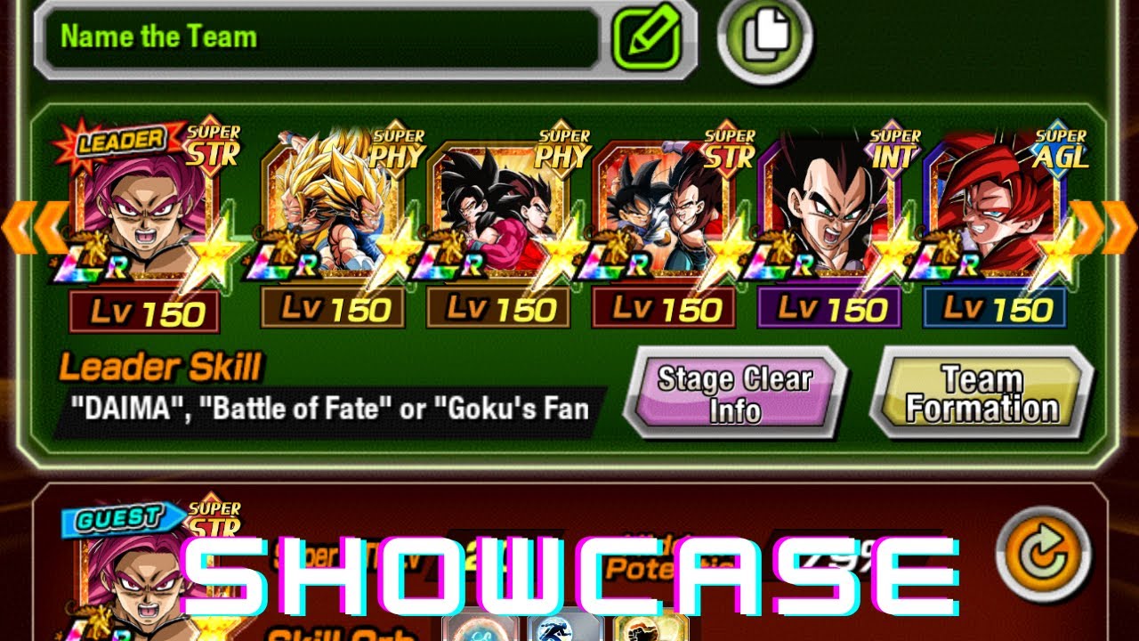 Battle of fate team showcase (Dokkan battle)